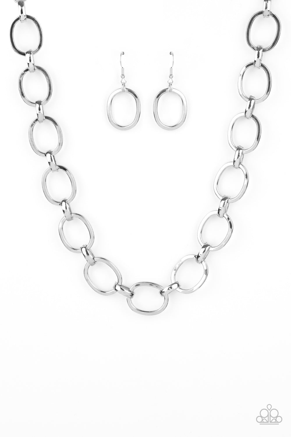 Haute-ly Contested Silver Necklace (Orange 1247)