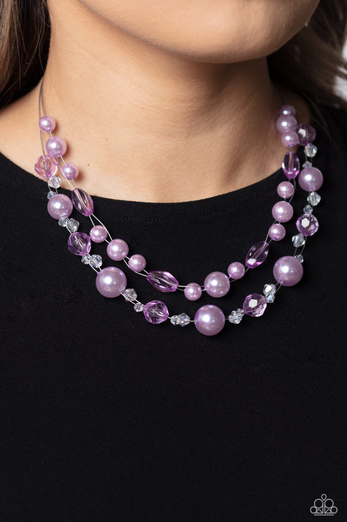 Paparazzi Accessories Parisian Pearls Purple Necklace (Orange 1480)