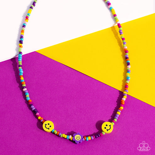 Flower Power Pageant Purple Necklace (Orange 1573)