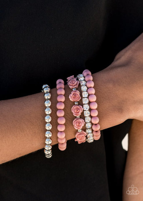 Rose Garden Grandeur Pink Bracelets (Hot Pink 17)