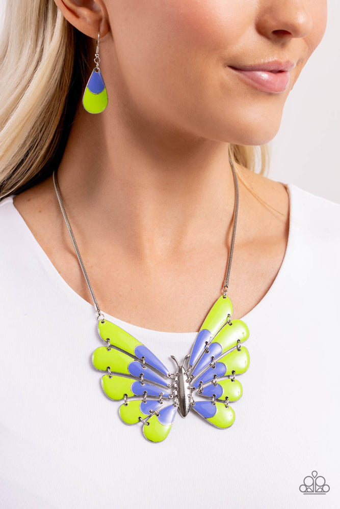 Moth Maven Green Necklace (Orange 1845)