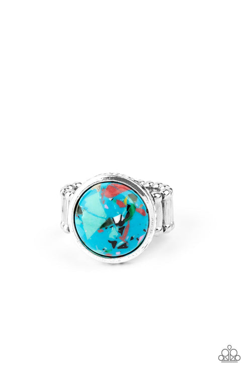 Marble Mosaic Blue Ring (Orange 1432)