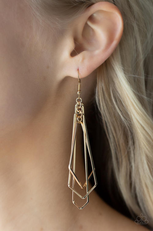 Shape Shifting Shimmer Gold Earrings (Orange 1465)