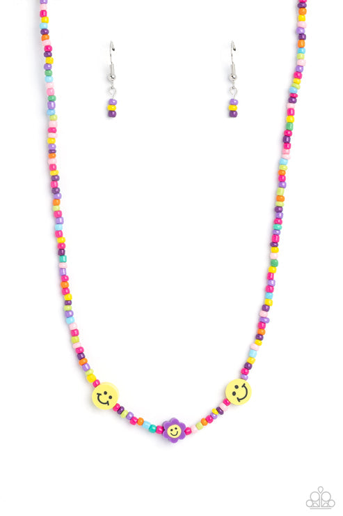 Flower Power Pageant Purple Necklace (Orange 1573)