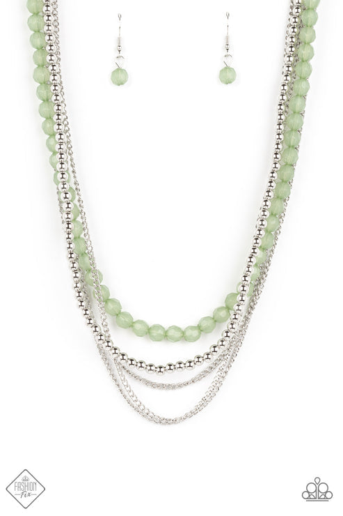 Board Walk Babe Green Necklace (Orange 1070)