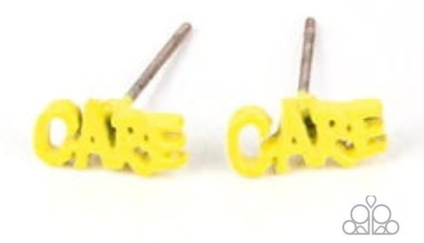 Starlight Shimmer Inspirational - "CARE" Earrings (Yellow 200)