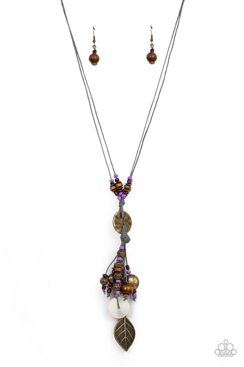 Knotted Keepsake Purple Necklace (Orange 1093)