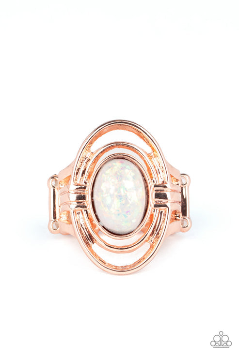 Paparazzi Accessories Peacefully Pristine Rose Gold Ring (Orange 1213)