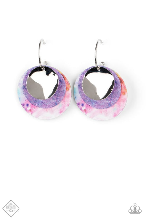 To Ride or TIE Dye Multi Earrings (Purple 1024)