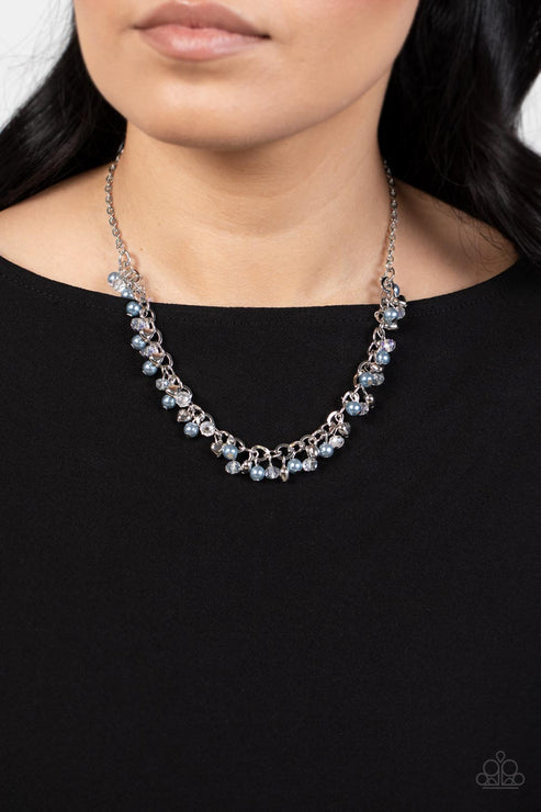 Soft-Hearted Shimmer Blue Necklace (Orange 1109)