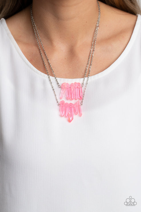 Crystal Catwalk Pink Necklace (Yellow 1633)