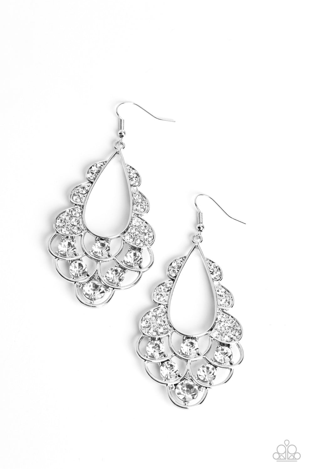 Majestic Masquerade White Earrings (Yellow 1684)