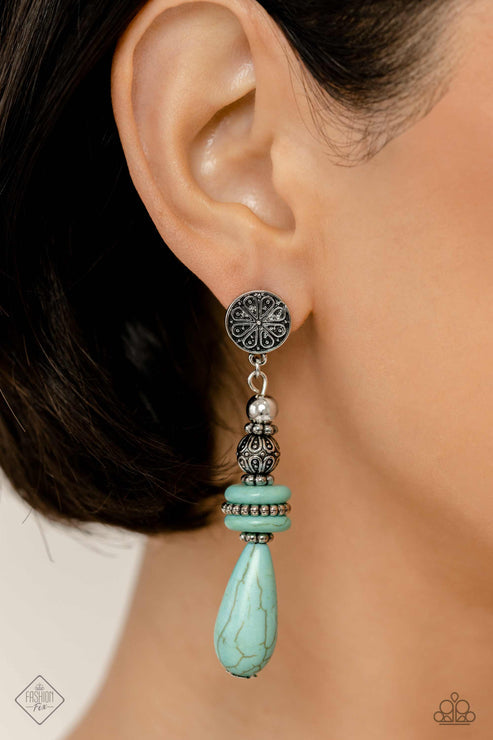 Desert Fever Blue Earrings (Orange 1470)