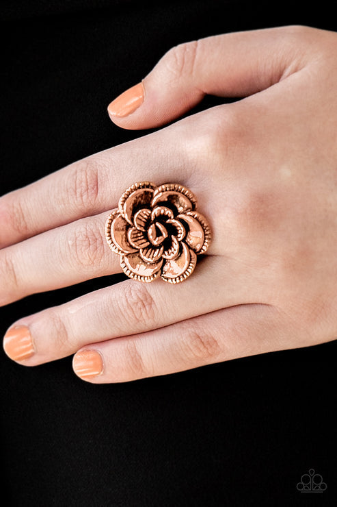 FLOWERBED and Breakfast Copper Ring (Orange 1188)