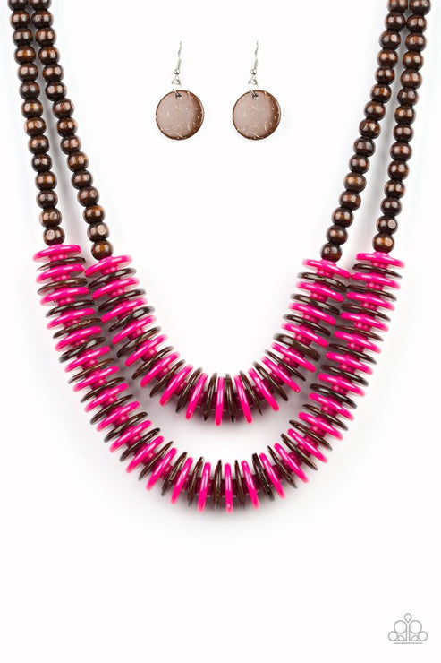 Dominican Disco Pink Necklace (Red 53)