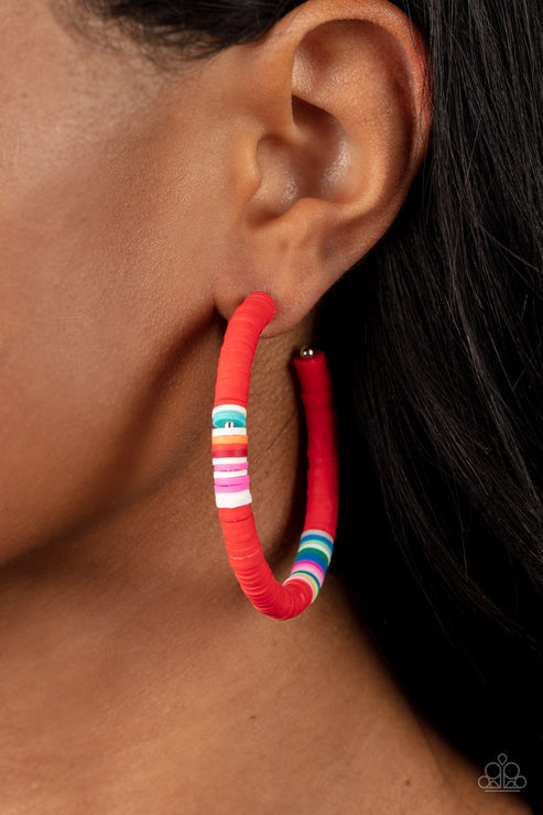 Colorfully Contagious Red Earrings (Orange 1169)