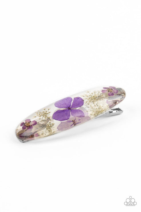 Floral Flurry Purple Hair Clip (Yellow 1655)