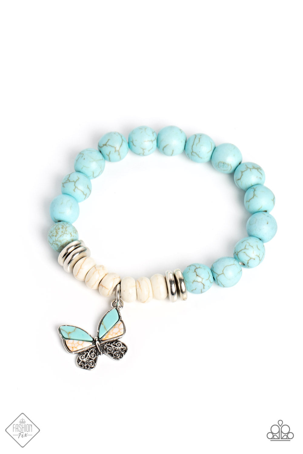 Bold Butterfly Blue - Fashion Fix -  Bracelet (Orange 1983)