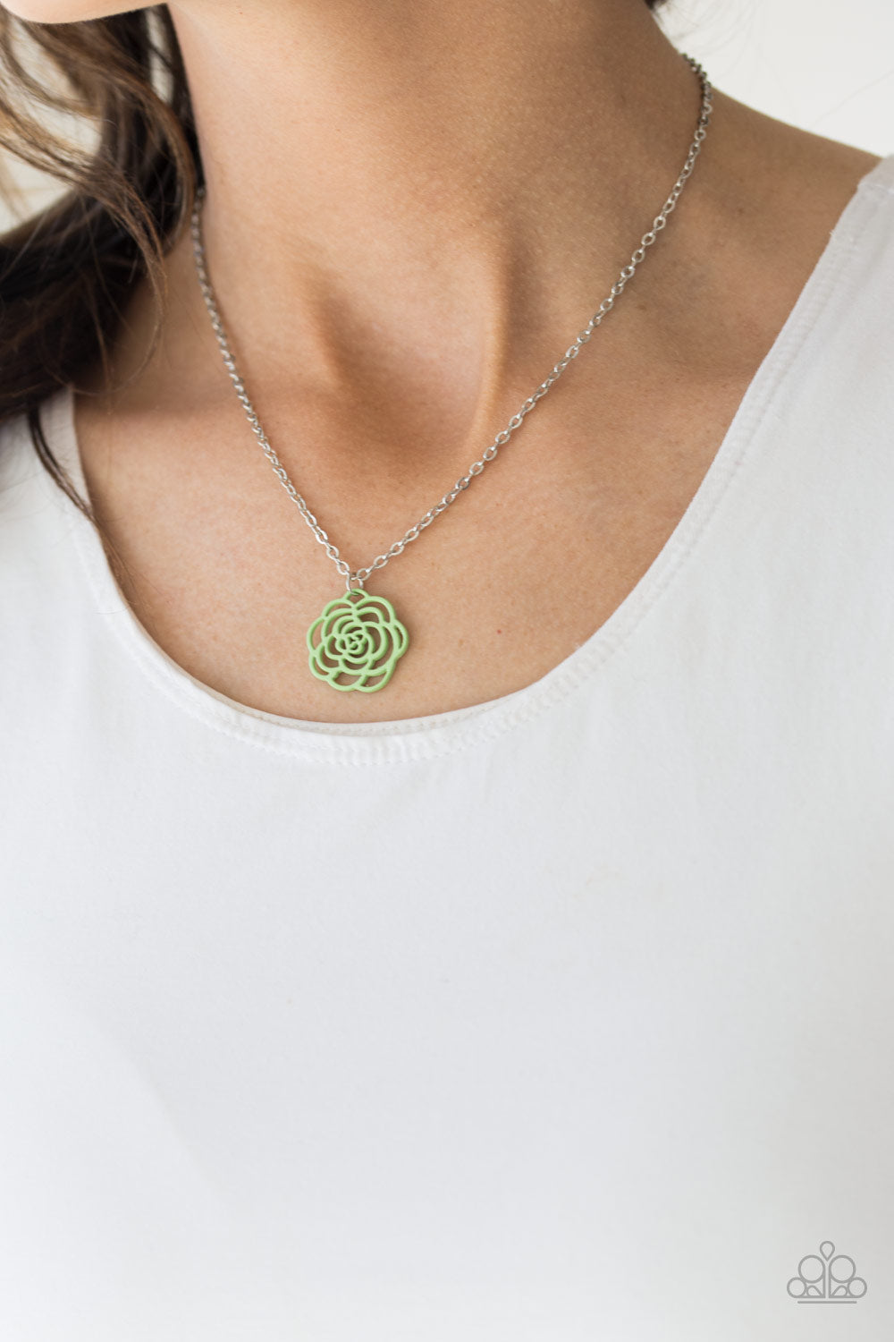 Blossom Bliss Green Necklace (Orange 1555)