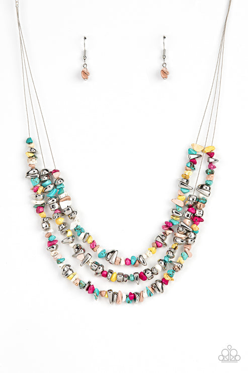 Placid Pebbles Multi Necklace (Purple 1003)