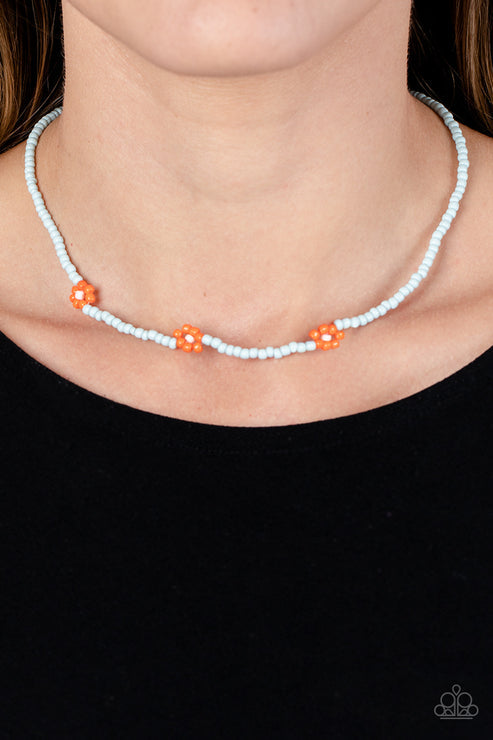 Bewitching Beading Orange Necklace (Orange 1494)