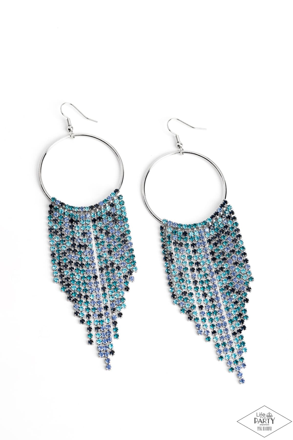 Streamlined Shimmer Blue Earrings (Orange 1290)