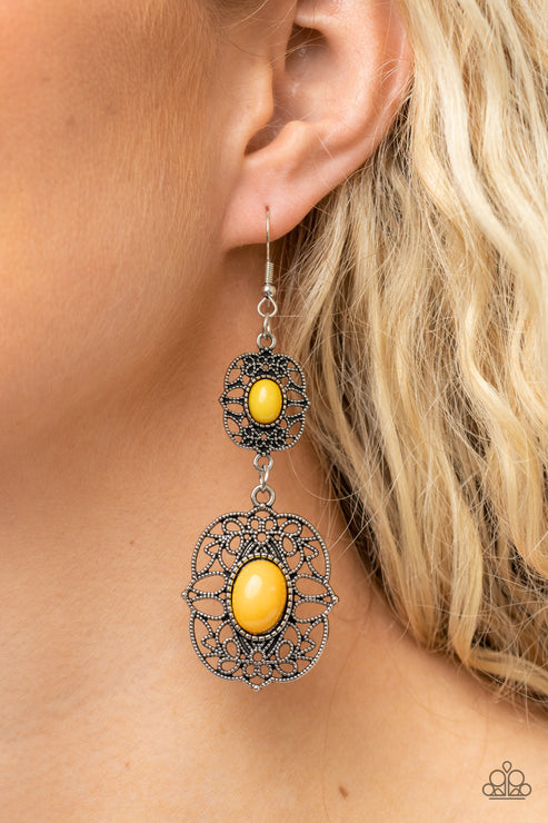 Victorian Villa Yellow Earrings (Orange 1034)