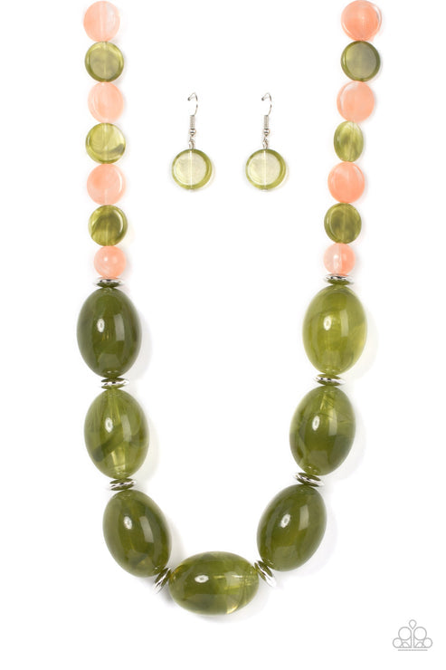 Belle of the Beach Olive Necklace (Yellow 1969)