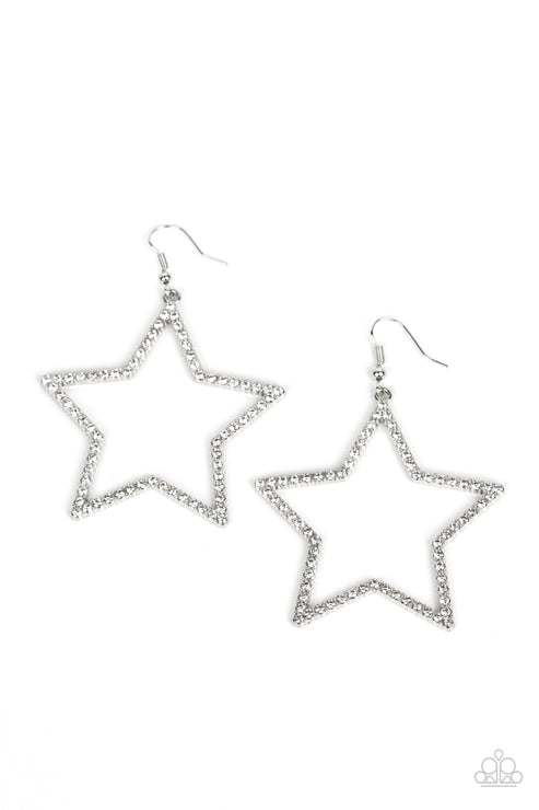 Supernova Sparkle White Earrings (White 24)