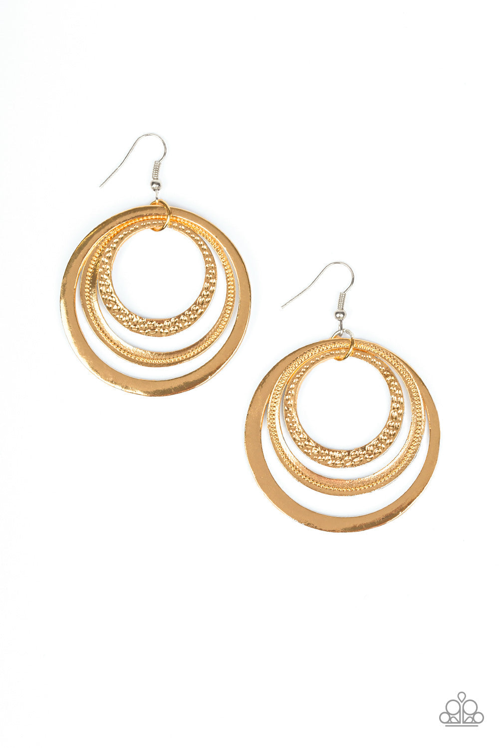 Tempting Textures Gold Earrings (Yellow 111)