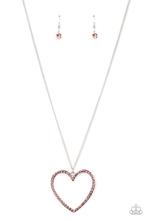 Paparazzi Accessories Va-Va-Valentine Pink Necklace (Orange 1117)