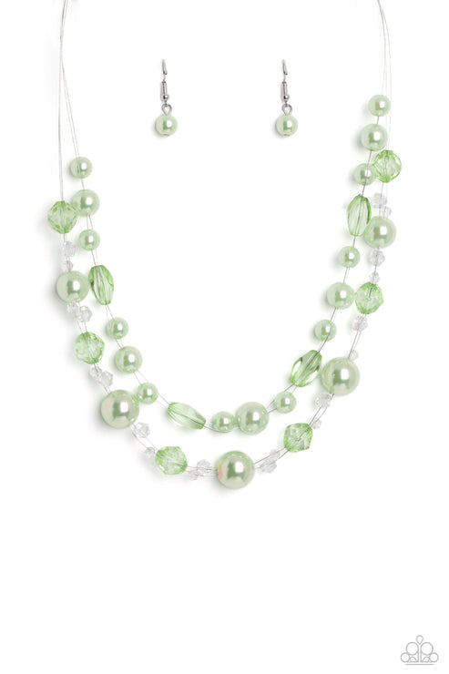 Parisian Pearls Green Necklace (Light Purple 90)