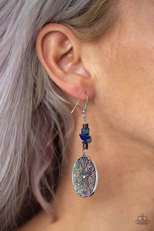 Adobe Dweller Blue Earrings (Orange 1064)