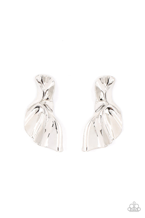 METAL-Physical Mood Silver Earrings (Orange 1147)