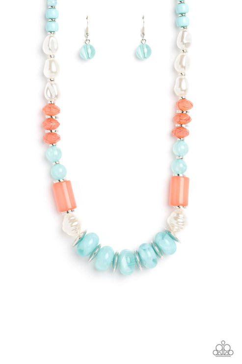 A SHEEN Slate Blue Necklace (Orange 1463)