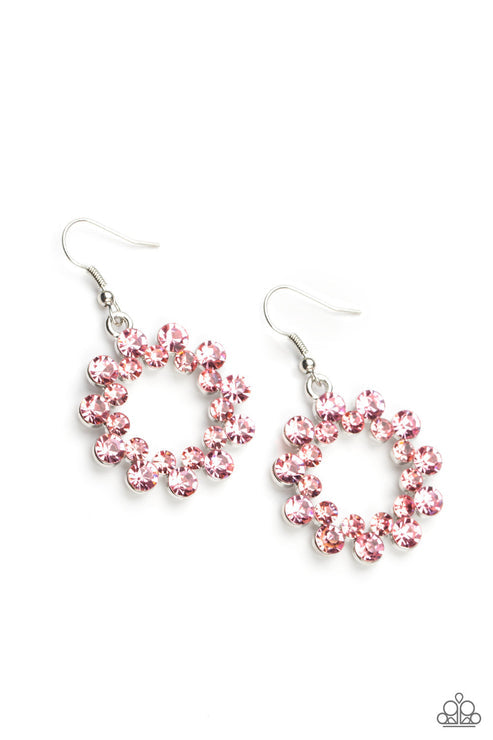 Champagne Bubbles Pink Earrings (Purple 1019)