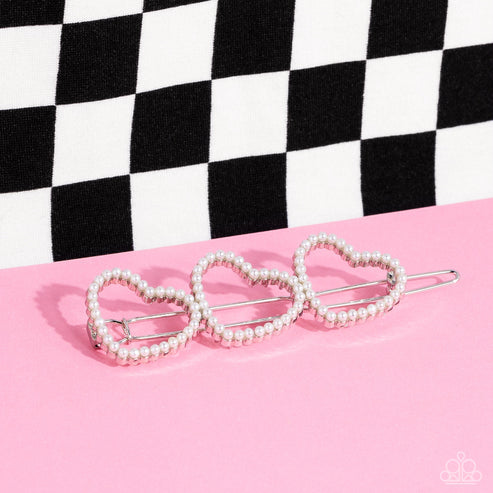 Love Struck White Hair Clip (Orange 1072)