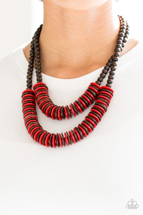 Dominican Disco Red Necklace (Brown 53)