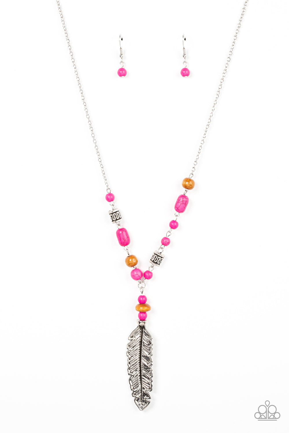 Watch Me Fly Pink Necklace (Yellow 1670)