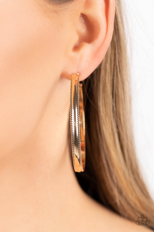 Monochromatic Magnetism Gold Earrings (Orange 1536)