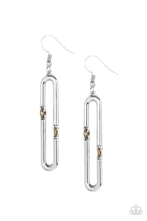 Linked and Synced Silver Earrings (Pinky 15)