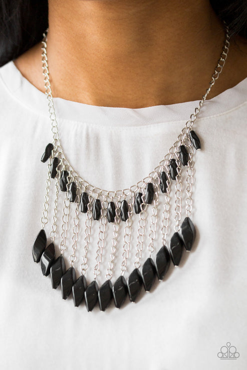 Venturous Vibes Black Necklace (Yellow 1616)