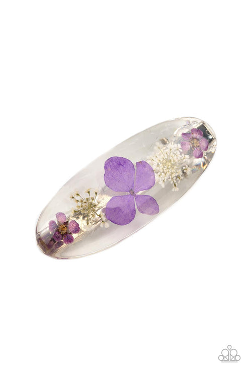 Floral Flurry Purple Hair Clip (Yellow 1655)