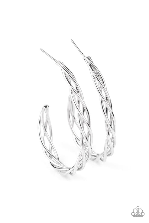 Twisted Tango Silver Earrings (Orange 1195)