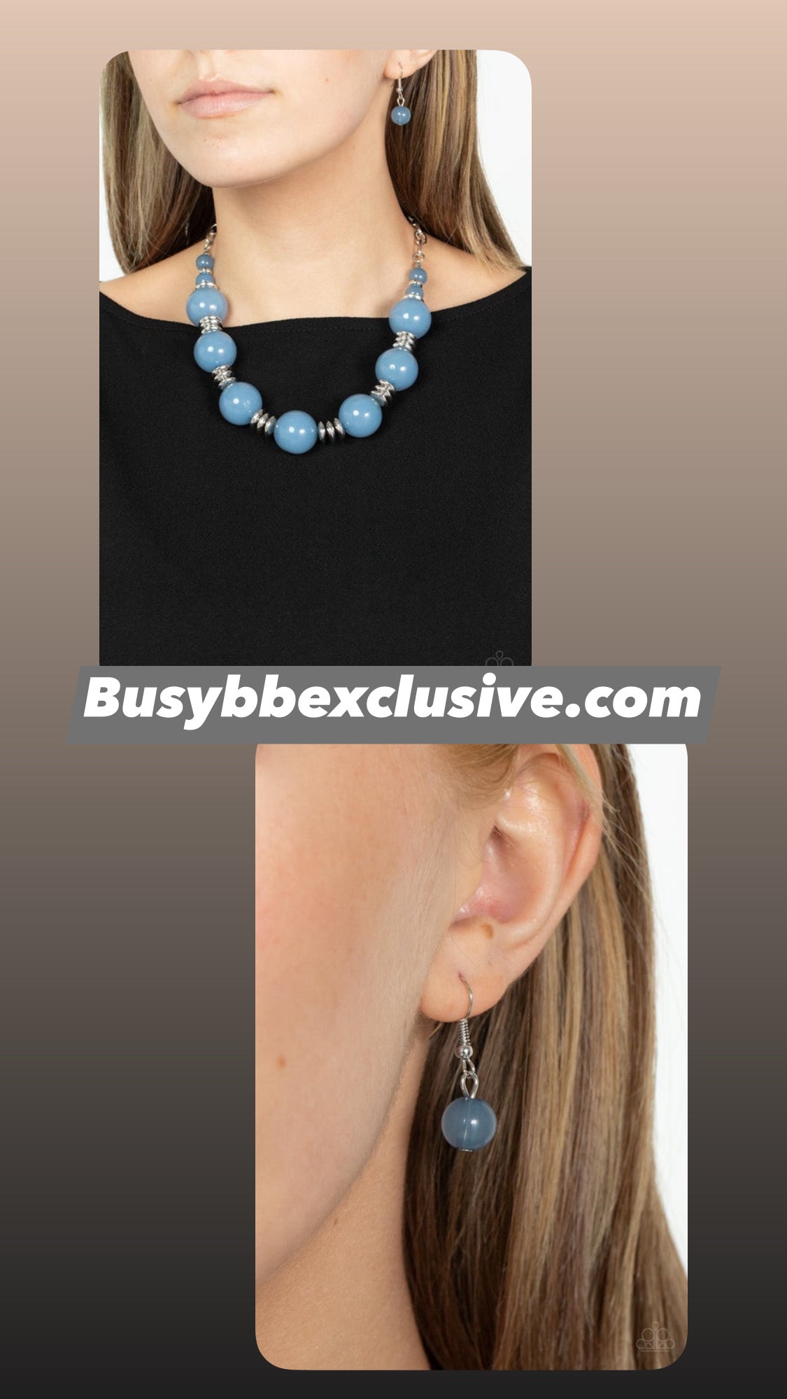 Race to the POP Blue Necklace (Orange 1087)