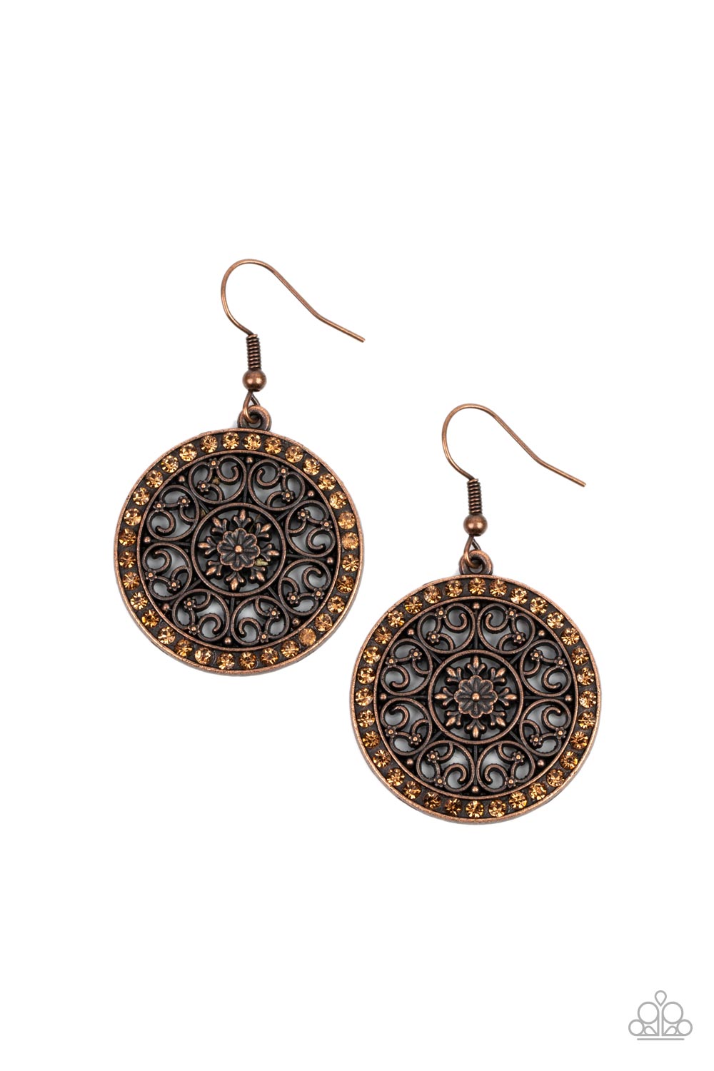 Bollywood Ballroom Copper Earrings (Yellow 121)