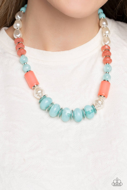 A SHEEN Slate Blue Necklace (Orange 1463)