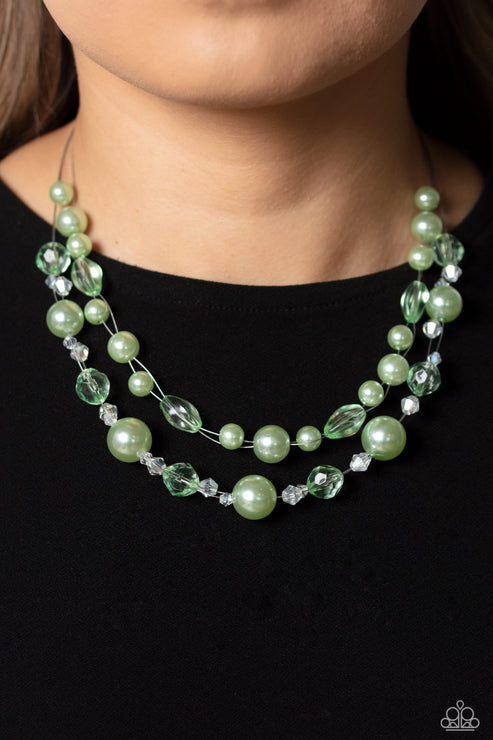 Parisian Pearls Green Necklace (Light Purple 90)