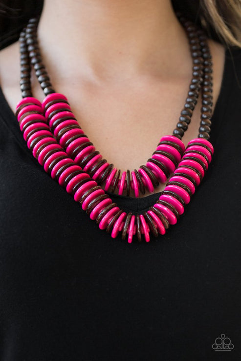 Dominican Disco Pink Necklace (Red 53)