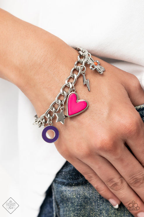 Turn Up the Charm Purple Bracelet - Fashion Fix (Orange 1135)